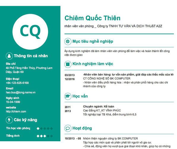 Gợi ý cách viết Mẫu CV tham khảo nhân viên văn phòng _ Công ty TNHH TƯ VẤN VÀ DỊCH THUẬT A2Z