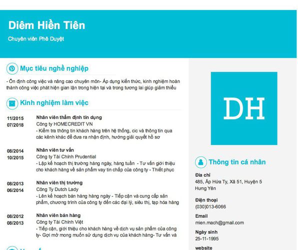 Mẫu CV Chuyên viên Phê Duyệt