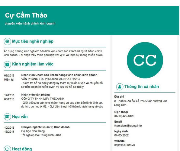 Gợi ý cách viết Mẫu CV tham khảo chuyên viên hành chính kinh doanh