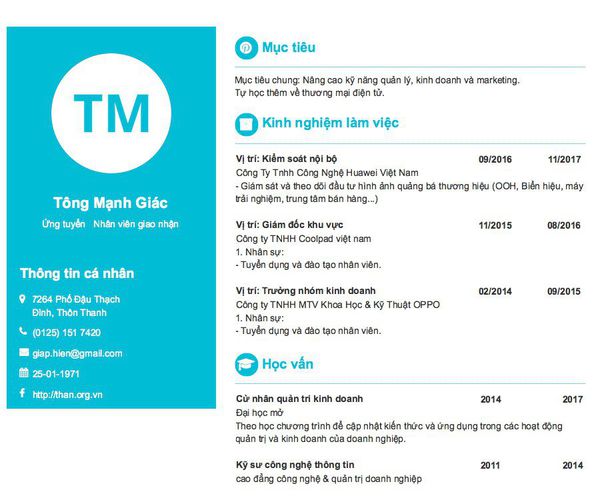 Gợi ý cách viết Mẫu CV tham khảo Ứng tuyển   Nhân viên giao nhận