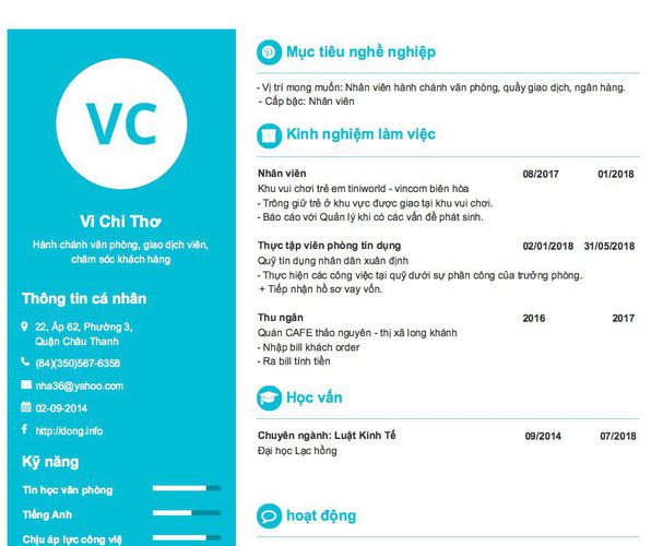 Gợi ý cách viết Mẫu CV tham khảo Hành chánh văn phòng, giao dịch viên, chăm sóc khách hàng