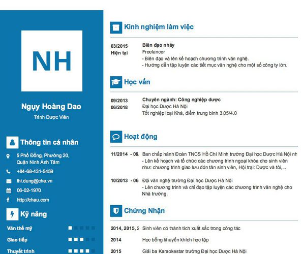Gợi ý cách viết Mẫu CV tham khảo Trình Dược Viên