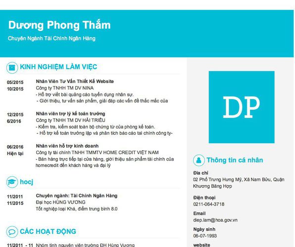 Gợi ý cách viết Mẫu CV tham khảo Chuyên Ngành Tài Chính Ngân Hàng
