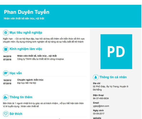 Gợi ý cách viết Mẫu CV tham khảo Nhân viên thiết kế kiến trúc, nội thất