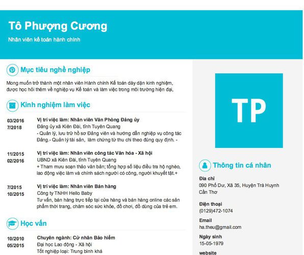 Gợi ý cách viết Mẫu CV tham khảo Nhân viên kế toán hành chính