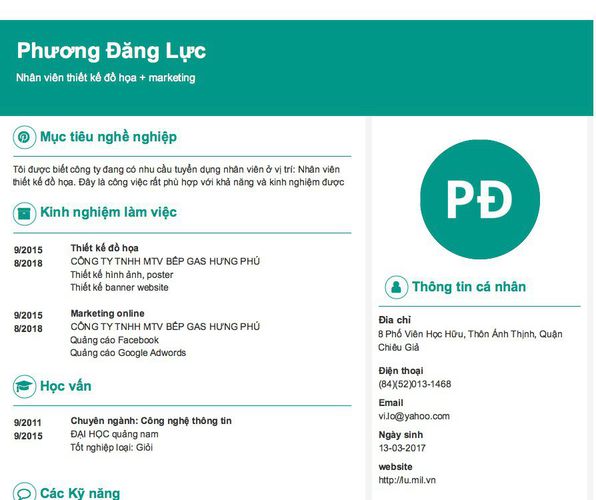 Gợi ý cách viết Mẫu CV tham khảo Nhân viên thiết kế đồ họa + marketing
