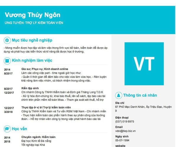 Gợi ý cách viết Mẫu CV tham khảo ỨNG TUYỂN: TRỢ LÝ KIỂM TOÁN VIÊN