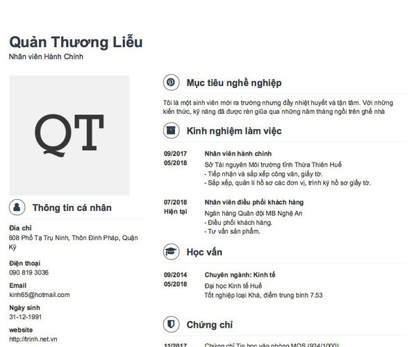 Gợi ý cách viết Mẫu CV tham khảo Nhân viên Hành Chính