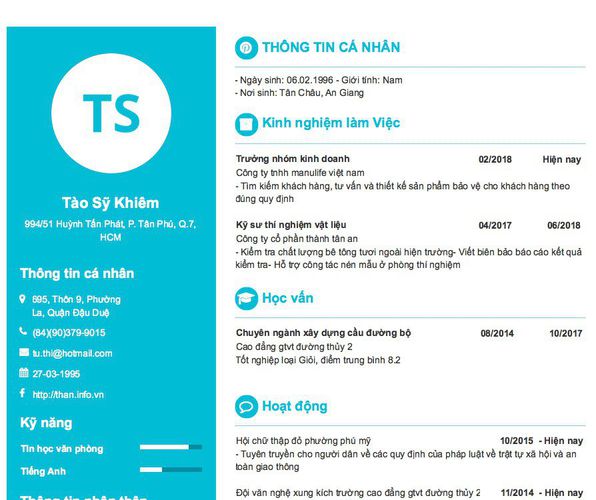 Mẫu CV 994/51 Huỳnh Tấn Phát, P. Tân Phú, Q.7, HCM