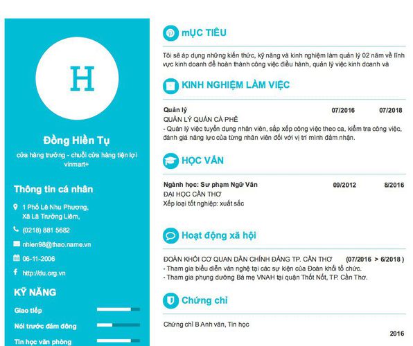 Gợi ý cách viết Mẫu CV tham khảo cửa hàng trưởng - chuỗi cửa hàng tiện lợi vinmart+