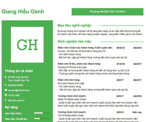Gợi ý cách viết Mẫu CV tham khảo TRưởng NHÓM KINH DOANH