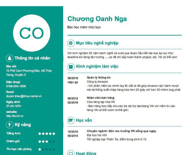 Mẫu CV Bác học mém móc bọc