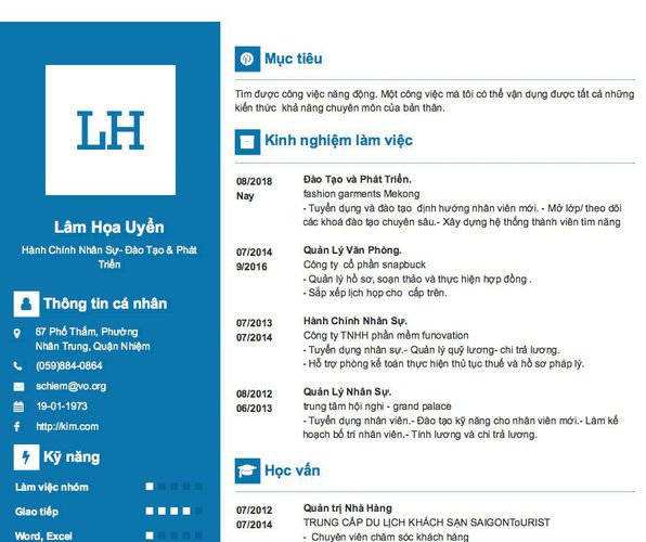 Gợi ý cách viết Mẫu CV tham khảo Hành Chính Nhân Sự- Đào Tạo & Phát Triển