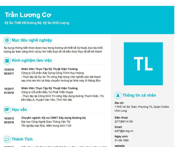Gợi ý cách viết Mẫu CV tham khảo Kỹ Sư Thiết Kế Đường Bộ, Kỹ Sư Khối Lượng