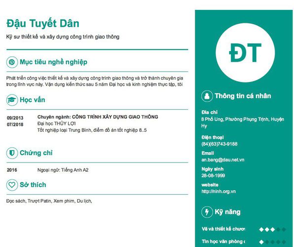 Gợi ý cách viết Mẫu CV tham khảo Kỹ sư thiết kế và xây dựng công trình giao thông