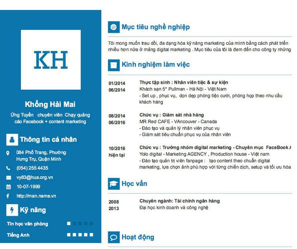 Gợi ý cách viết Mẫu CV tham khảo Ứng Tuyển   chuyên viên  Chạy quảng cáo Facebook + content marketing