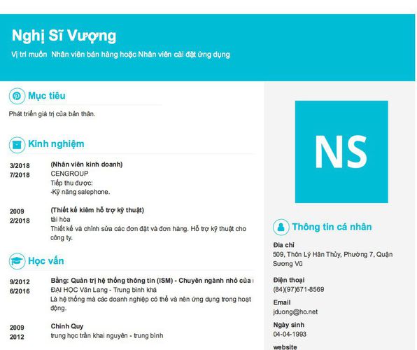 Gợi ý cách viết Mẫu CV tham khảo Vị trí muốn  Nhân viên bán hàng hoặc Nhân viên cài đặt ứng dụng