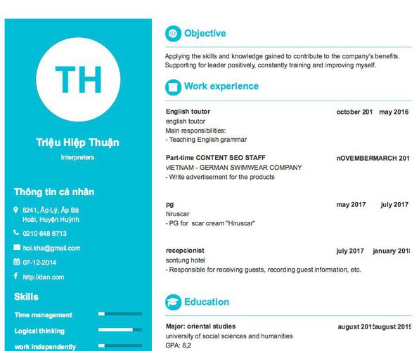 Mẫu CV Interpreters