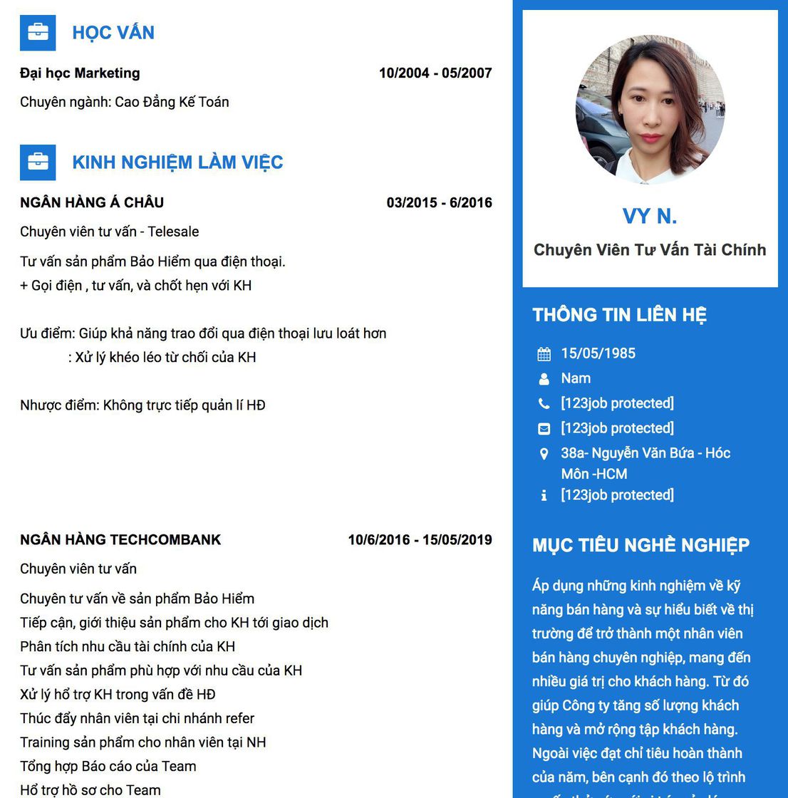 Gợi ý cách viết Mẫu CV tham khảo Chuyên viên tư vấn Tài chính 