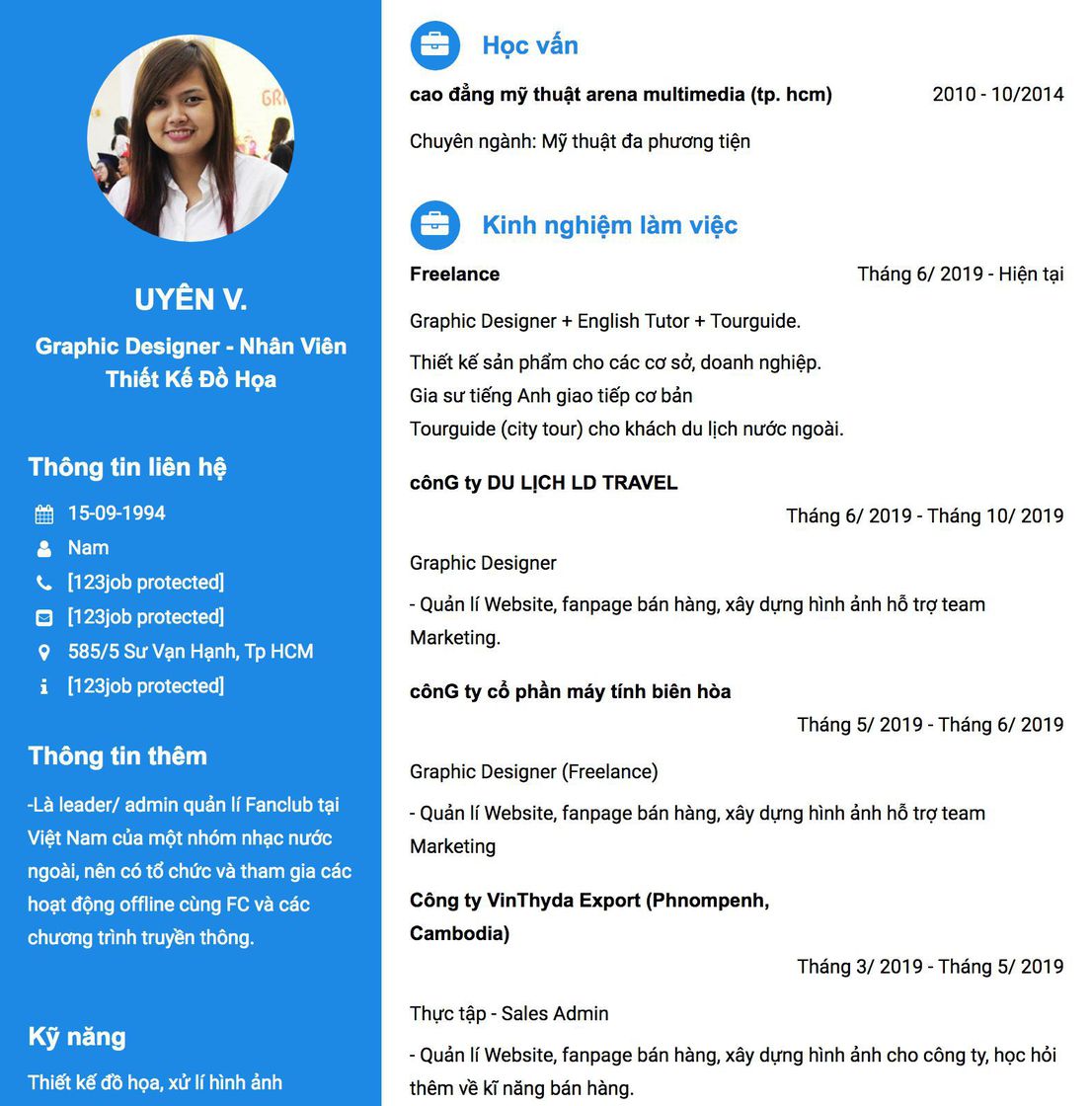 Gợi ý cách viết Mẫu CV tham khảo Graphic Designer - Nhân viên Thiết Kế Đồ Họa 