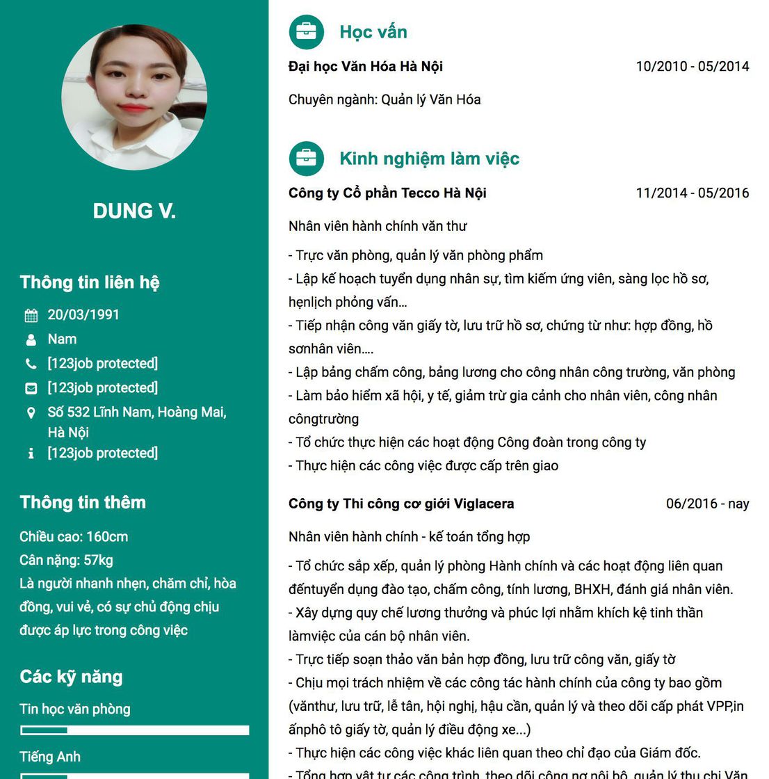 Gợi ý cách viết Mẫu CV tham khảo Nhân viên hành chính văn thư 