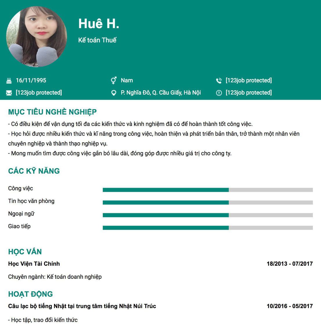 Gợi ý cách viết Mẫu CV tham khảo Kế toán Thuế 