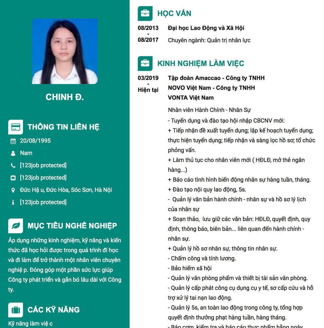 Gợi ý cách viết Mẫu CV tham khảo Nhân viên Hành Chính - Nhân Sự 