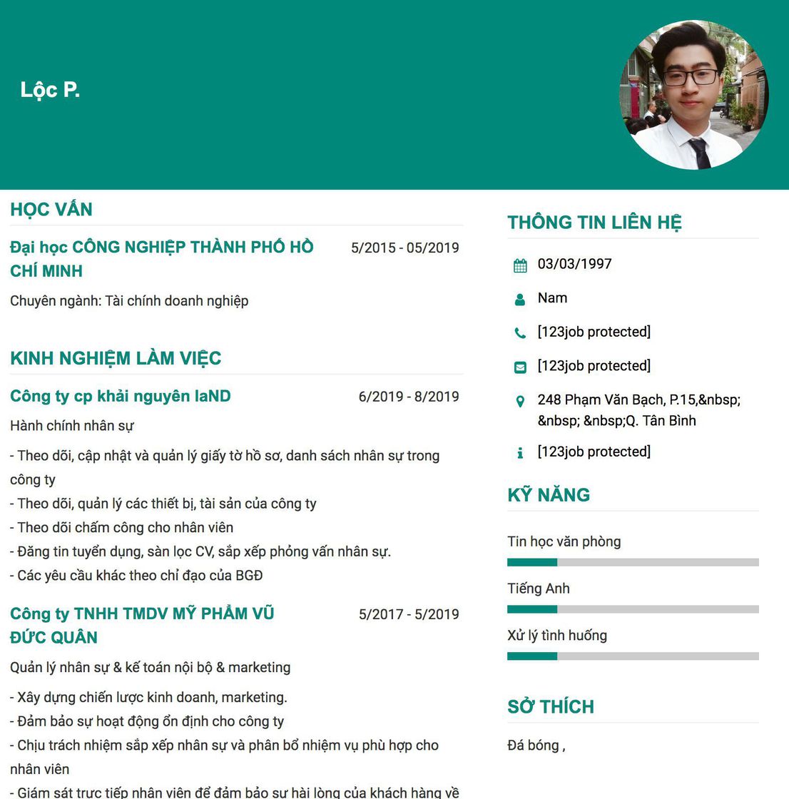 Gợi ý cách viết Mẫu CV tham khảo Hành chính nhân sự 