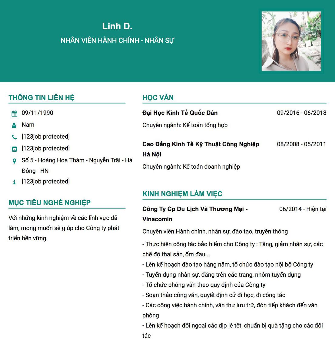 Gợi ý cách viết Mẫu CV tham khảo Nhân viên Hành chính - Nhân sự 