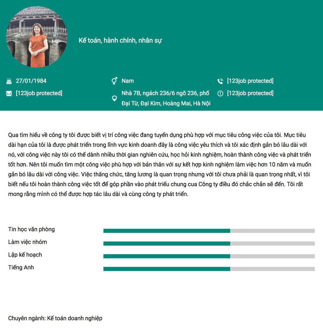 Gợi ý cách viết Mẫu CV tham khảo Kế toán, hành chính, nhân sự 