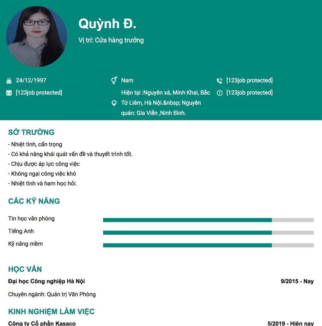 Gợi ý cách viết Mẫu CV tham khảo Vị trí: Cửa hàng trưởng 