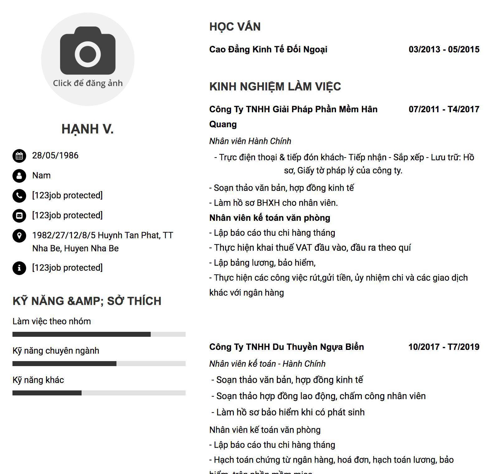 Gợi ý cách viết Mẫu CV tham khảo Nhân viên Hành Chính 