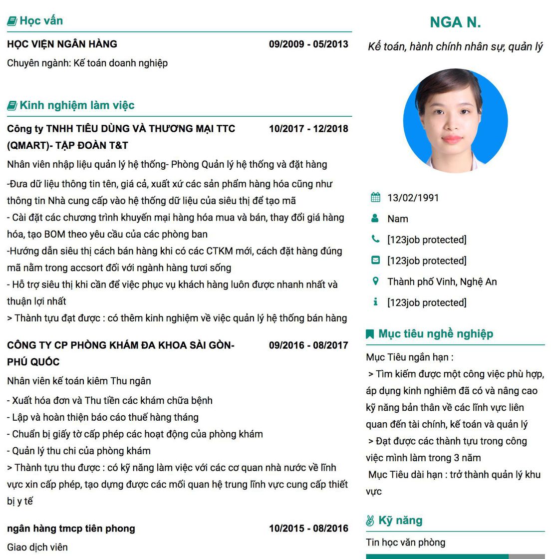 Gợi ý cách viết Mẫu CV tham khảo Kế toán, hành chính nhân sự, quản lý 