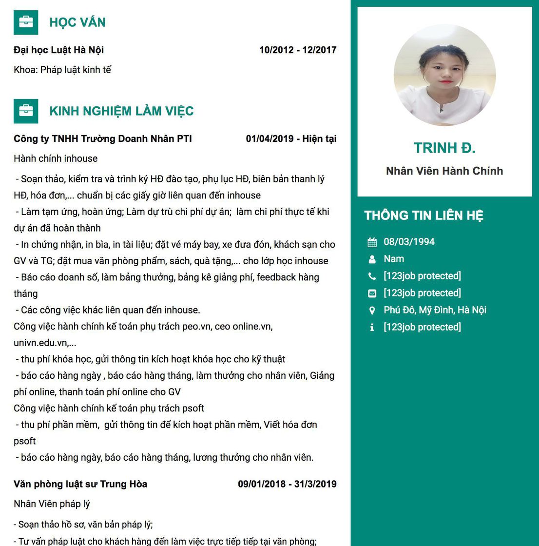 Gợi ý cách viết Mẫu CV tham khảo nhân viên hành Chính 