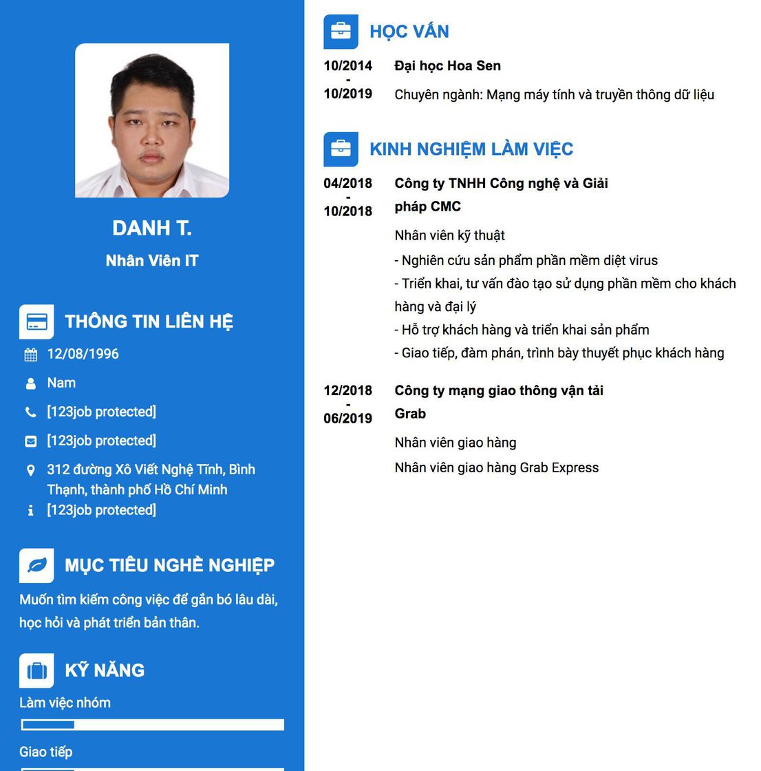 Gợi ý cách viết Mẫu CV tham khảo Nhân viên IT 