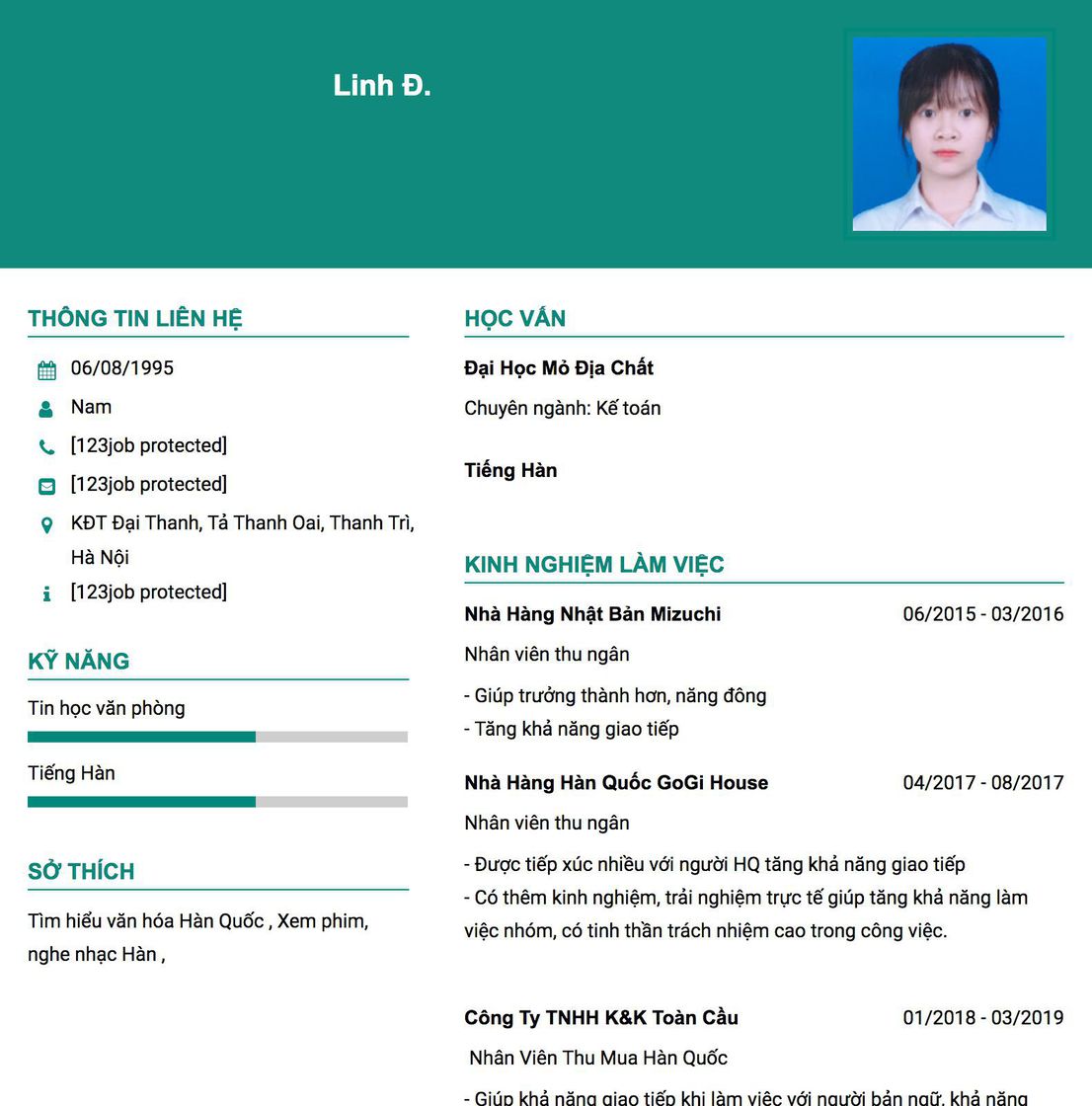 Gợi ý cách viết Mẫu CV tham khảo Nhân viên thu ngân 