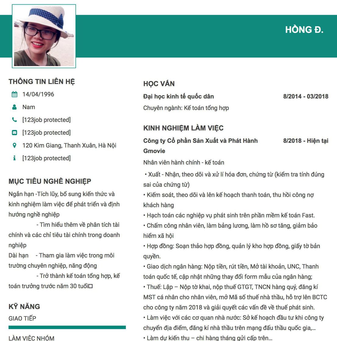 Gợi ý cách viết Mẫu CV tham khảo Nhân viên hành chính - kế toán 