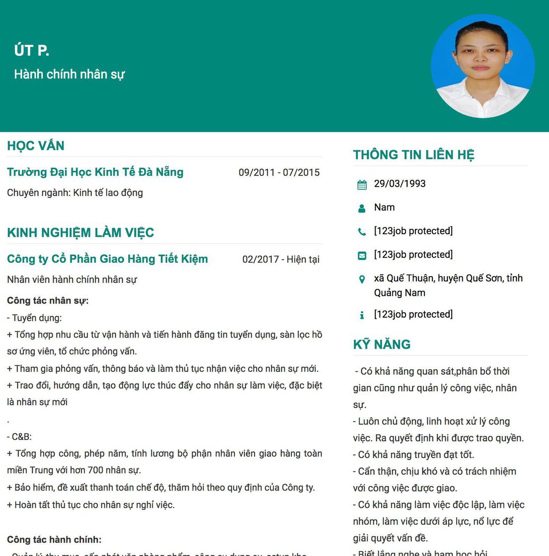 Gợi ý cách viết Mẫu CV tham khảo Hành chính nhân sự 