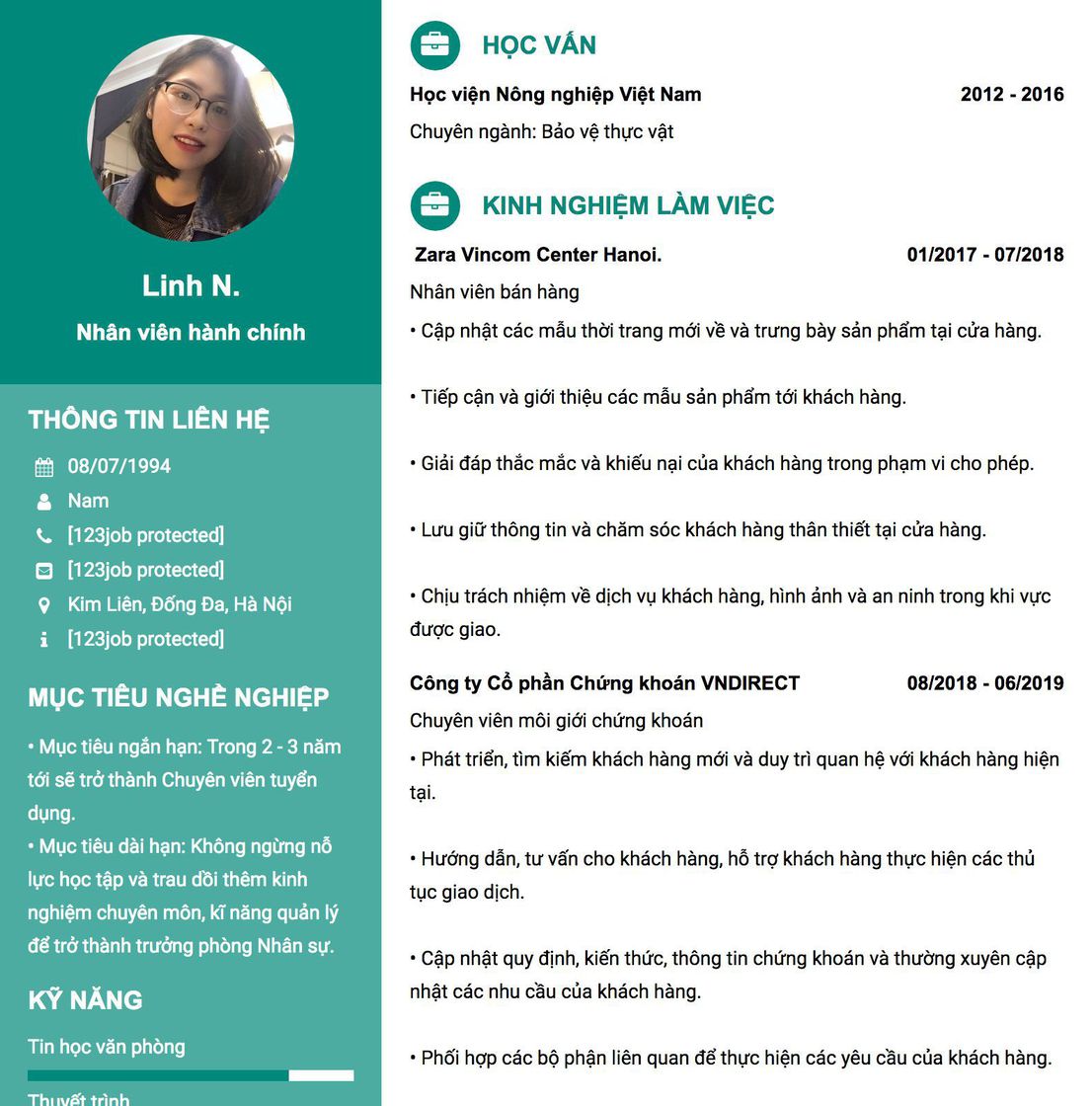 Gợi ý cách viết Mẫu CV tham khảo Nhân viên hành chính 