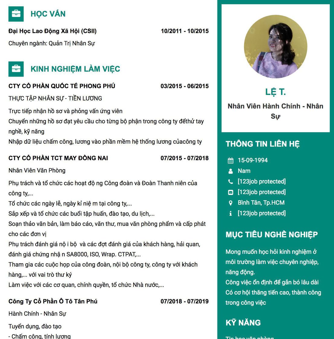 Gợi ý cách viết Mẫu CV tham khảo Nhân viên Hành chính - Nhân sự 