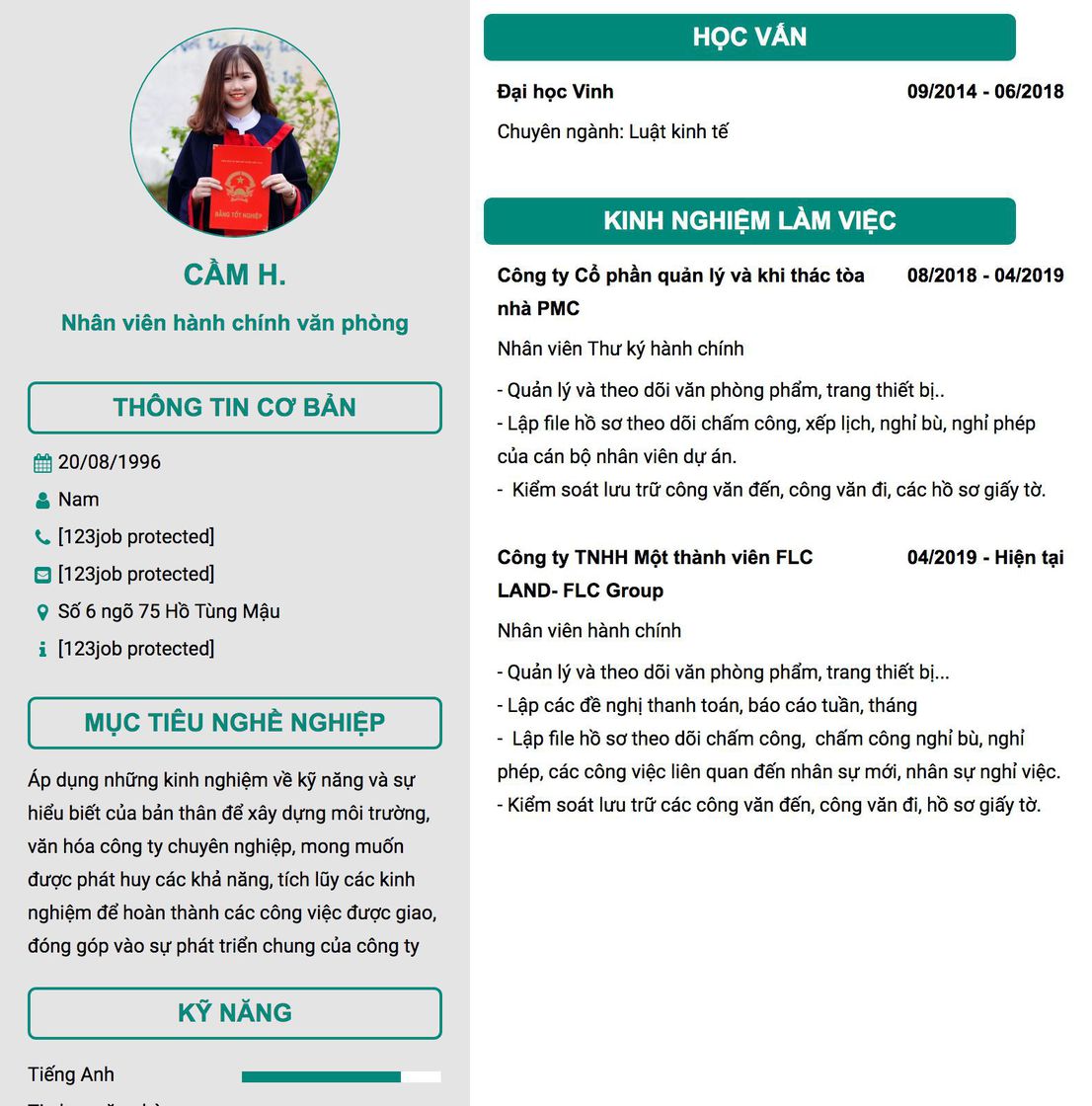 Gợi ý cách viết Mẫu CV tham khảo Nhân viên hành chính văn phòng 