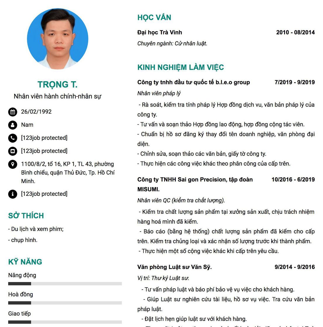 Gợi ý cách viết Mẫu CV tham khảo Nhân viên hành chính-nhân sự 