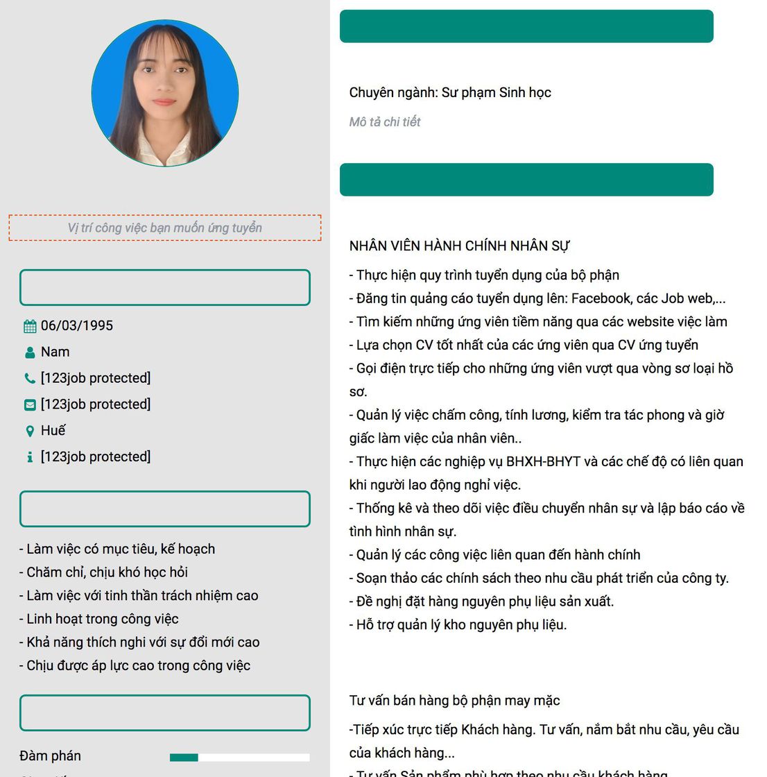 Gợi ý cách viết Mẫu CV tham khảo NHÂN VIÊN HÀNH CHÍNH NHÂN SỰ 