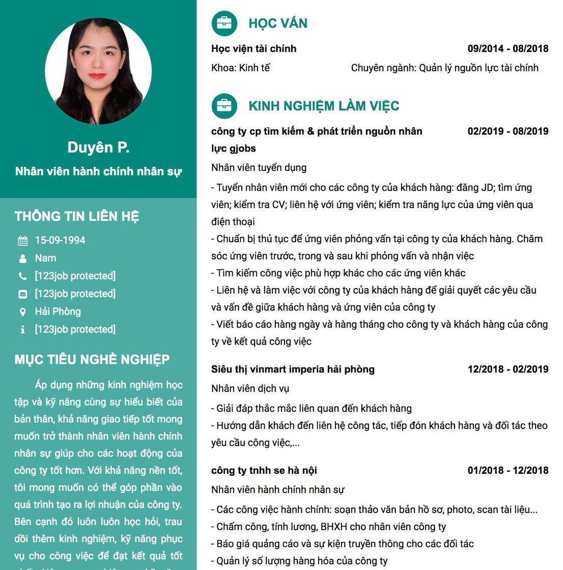 Gợi ý cách viết Mẫu CV tham khảo Nhân viên hành chính nhân sự 