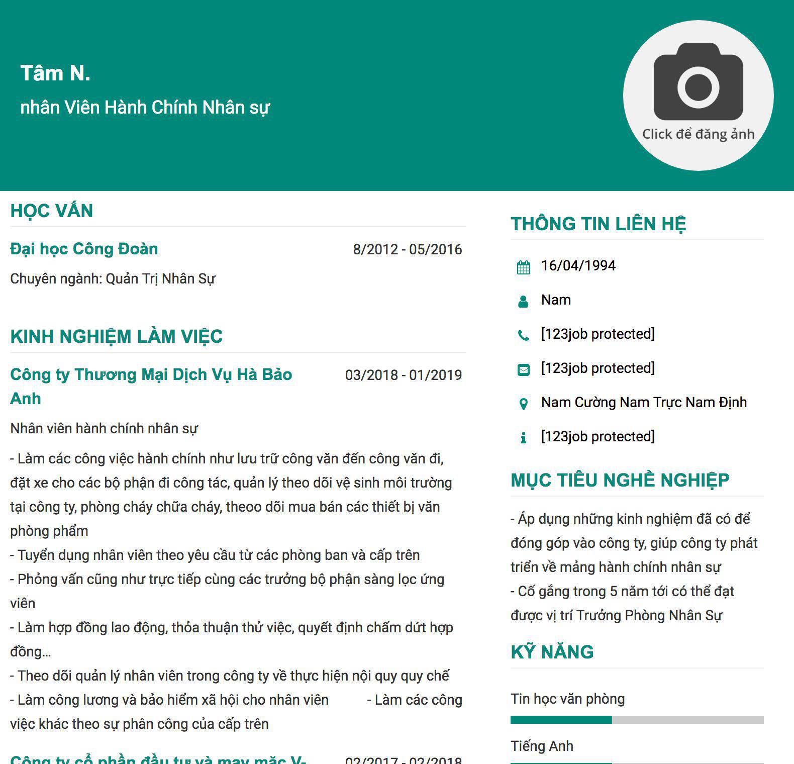 Gợi ý cách viết Mẫu CV tham khảo nhân Viên Hành Chính Nhân sự 