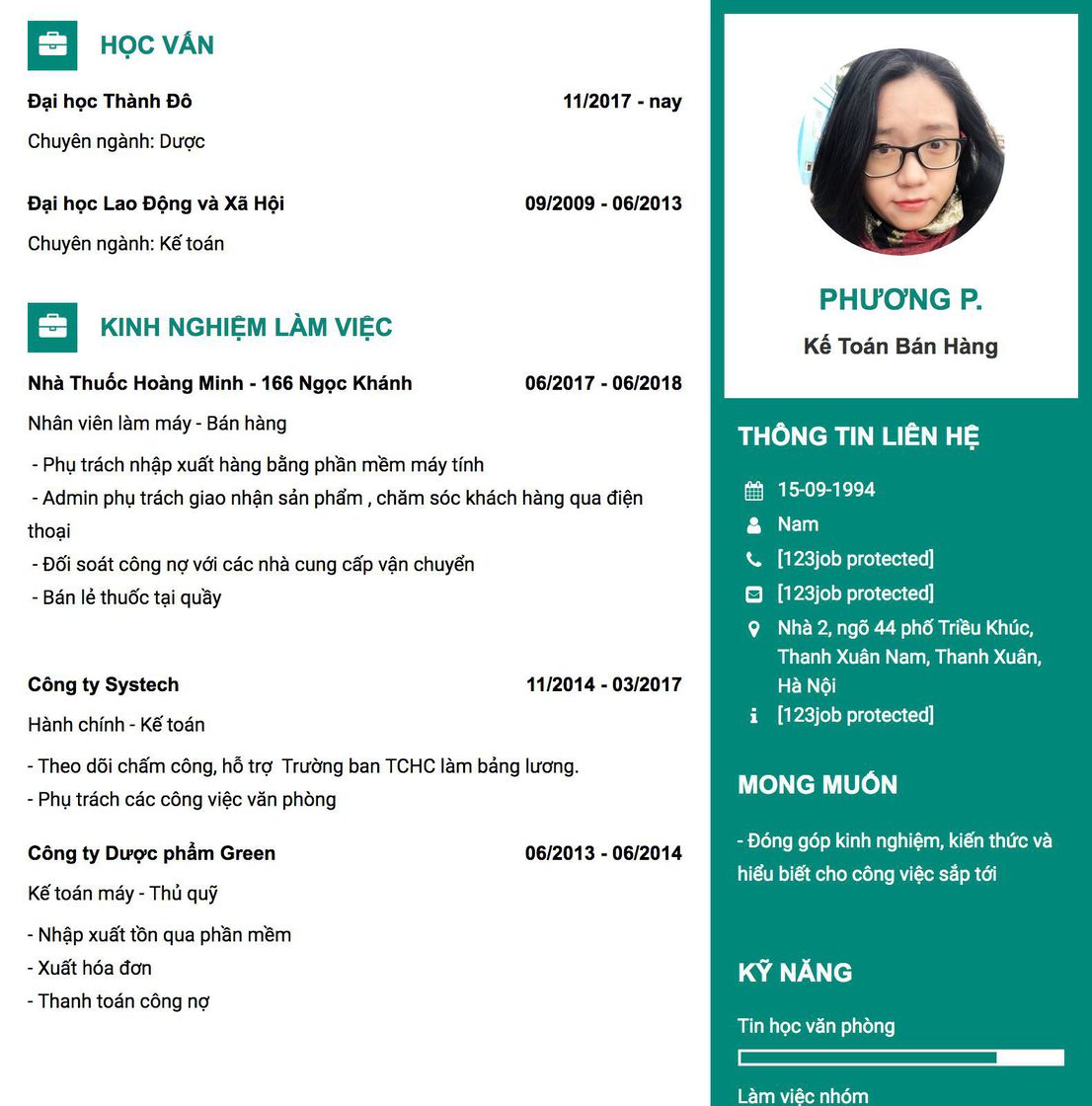 Gợi ý cách viết Mẫu CV tham khảo Kế toán bán hàng 