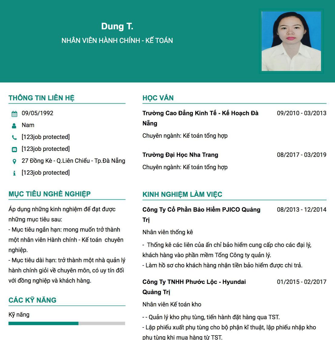 Gợi ý cách viết Mẫu CV tham khảo Nhân viên Hành chính - Kế Toán 