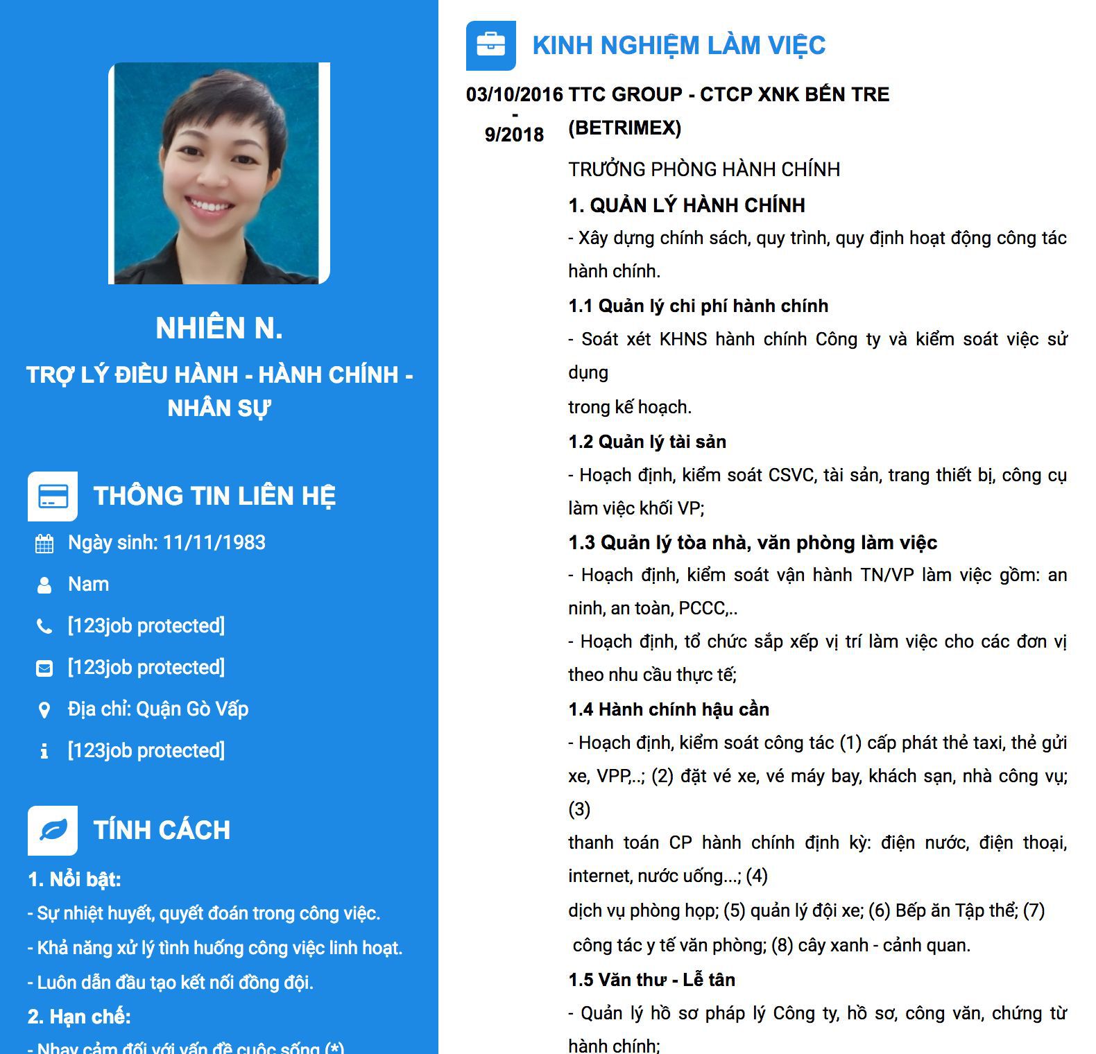 Gợi ý cách viết Mẫu CV tham khảo TRỢ LÝ ĐIỀU HÀNH - HÀNH CHÍNH - NHÂN SỰ 
