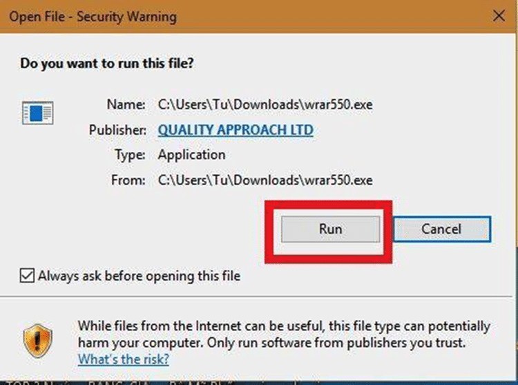 C&aacute;ch khởi động WinRAR