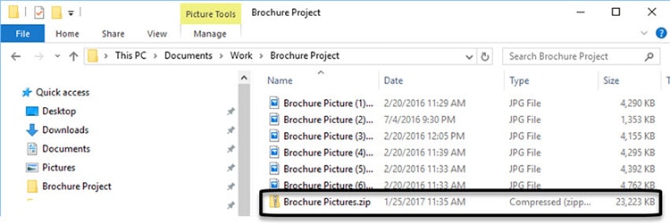 Gửi tập tin bằng c&aacute;ch n&eacute;n file